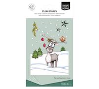 Vaessen creative Transparents 14 Pcs-Renne et Décorations de Noël-Scrapbooking Matériel et Journaling Accessoires-Tampon Silicone pour Cartes et Bullet Journal, A6