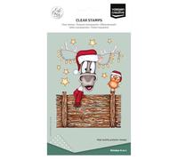 Vaessen creative Transparents 14 Pcs-Renne et Décorations de Noël-Scrapbooking Matériel et Journaling Accessoires-Tampon Silicone pour Cartes et Bullet Journal, A6