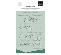 Vaessen creative Transparents 17 Pcs-Textes de Noël Néerlandais-Scrapbooking Matériel et Journaling Accessoires-Tampon Silicone pour Cartes et Bullet Journal, A6