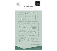 Vaessen creative Transparents 20 Pcs-Textes de Noël Anglais-Scrapbooking Matériel et Journaling Accessoires-Tampon Silicone pour Cartes et Bullet Journal, A6