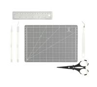 Vaessen Kit d'Outils de Coupe Loisirs Créatifs-6 pcs-Set de Matériel de Bricolage-Tapis de Découpe A5, Cutter, Ciseaux et Règle-pour Cartes, Scrapbooking, Couture et Modélisme, Divers