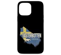 Västerbotten Suède Rétro Province Carte Vintage Souvenir Coque pour iPhone 13 Pro Max