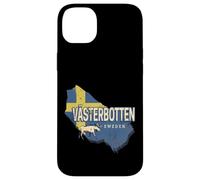 Västerbotten Suède Rétro Province Carte Vintage Souvenir Coque pour iPhone 14 Plus