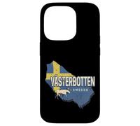 Västerbotten Suède Rétro Province Carte Vintage Souvenir Coque pour iPhone 14 Pro
