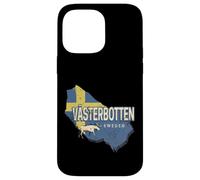 Västerbotten Suède Rétro Province Carte Vintage Souvenir Coque pour iPhone 14 Pro Max