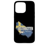Västerbotten Suède Rétro Province Carte Vintage Souvenir Coque pour iPhone 15 Pro Max