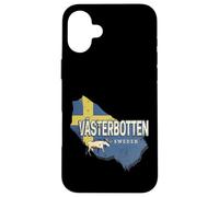 Västerbotten Suède Rétro Province Carte Vintage Souvenir Coque pour iPhone 16 Plus