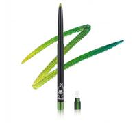 Vaethy Chameleon Eyeliner vert, vert métallisé, à paillettes métallisées, avec taille-crayon, étincelant, durable, résistant à l'eau, crayon kajal, crayon à paupières multichrome pour fête, festival