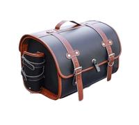VAEVEN Top Case Moto pour Ducati Scrambler 400 800 1100, Bagages étanches pour Motos, Sac de Selle de Moto, en Cuir Coffre de Moto Rangement Bagage, Sac à Outils de Moto,E Black + Brown