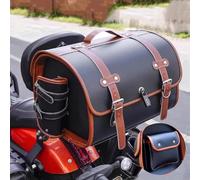 VAEVEN Top Case Moto pour Suzuki Address 110 MotoGP, Bagages étanches pour Motos, Sac de Selle de Moto, en Cuir Coffre de Moto Rangement Bagage, Sac à Outils de Moto,E Black + Brown