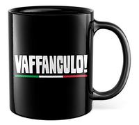 Vaffanculo Tasse à café amusante avec inscription italienne - Idée cadeau - Italienne - Cadeau italien - Sarcasme - Langue insulte (noir)