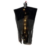 Vaflying Ghost Decoration, Skull Haunted Prop, Skull Haunted Build Polyester PVC Build, Battery Glow, Halloween Hanted House Front Porch Tree Party Decor, 35.43x23.62 pouces blancs 1 morceau