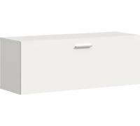 Vaga meuble à chaussures murale 104x39 cm 1 abattant blanc.