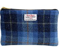 Vagabond Bags Harris Tweed Blue Check Large Cosmetic Bag Trousse de toilette, 24 cm, Bleu (Mid Blue)
