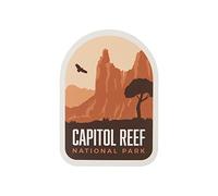 Vagabond Heart Autocollant souvenir en vinyle résistant aux intempéries pour parc national du récif du Capitole