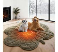 Vagascape Tapis chauffant en forme de trèfle vert (91,4 x 66 cm), tapis chauffant pour animaux de compagnie pour chiens et chats, imperméable, température réglable, sûr et lavable en machine, pour une