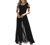 Vagbalena Ensemble Long à col Rond sans bretons pour Femmes Ensemble de Pantalons d'affaires élégant de Mariage Taille Haute Combinaison en Maille avec Pantalon Droit de Vacances (Noir,XXL)