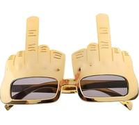 Vagbalena Lunettes de soleil à doigt moyen pour hommes femmes et enfants pour farces de fête lunettes de fantaisie en forme de main remise des diplômes et lunettes amusantes de fantaisie (or)