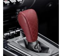 VAGCARS Housse de pommeau de levier de vitesse de voiture, en cuir, antidérapant et étanche, protection pour pommeau de levier de vitesse de voiture, décoration intérieure universelle (rouge)