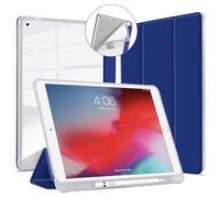 VAGHVEO Coque pour iPad 10,2 Pouces 9ème Génération 2021, iPad 8ème Génération 2020, iPad 7ème Génération 2019 Étui avec Porte Pencil, Slim Léger Housse Case Cover Arrière en TPU Souple, Bleu Marine