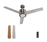 Vagizm Ventilateur Plafond avec Lumiere pour Chambre:132CM Ventilateur Plafond Silencieux - 6 Vitesses Télécommande et LED Dimmable - Convient pour l'hiver et l'été - Gris 3 pagaies - 220 à 240VVV