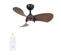 Vagizm Ventilateur Plafond avec Lumiere pour Chambre:76CM Ventilateur Plafond Silencieux - 6 Vitesses Télécommande et LED Dimmable - Convient pour l'hiver et l'été - Noyer 3 pales - 220 à 240VVV