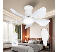 Vagizm Ventilateur Plafond avec Lumiere pour Chambre: Ventilateur Plafond Silencieux - 6 Vitesses Télécommande et LED Dimmable Moteur DC Réversible - Convient pour l'hiver et l'été - 005W5 v