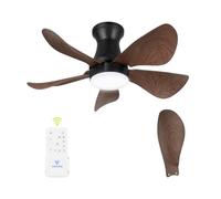 Vagizm Ventilatore da Soffitto con Luce per Stanza: Ventilatore da Soffitto silenzioso Con Telecomando - 3CCT e 6 Velocità - Reversibile DC Motore - confortevole per estate e inverno -005C5