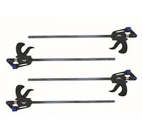 Vago-Tools Lot de 4 serre-joints à une main - 60 x 450 mm - Noirs - Serre-joints à serrage rapide
