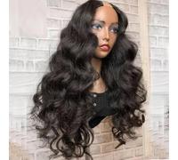 Vague de corps sans colle cheveux humains 1X3 U partie perruques brésilien Remy en forme de U perruques for les femmes lâche ondulé u-partie couleur naturelle(200% Density,24 Inch)