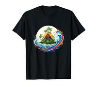 Vague de l'océan Autour du Coucher de Soleil Tropical sur l'île vol T-Shirt