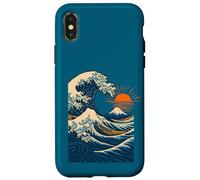 Vague de l'océan Japonais avec Montagne et Lever du Soleil Coque pour iPhone X/XS