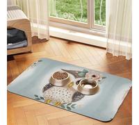 Vague de l'océan,Tapis d'alimentation imperméable pour Animaux de Compagnie, Sets de Table pour Chats et Chiens pour la Nourriture et l'eau, Tapis de Nourriture en Cuir PU,40x60cm