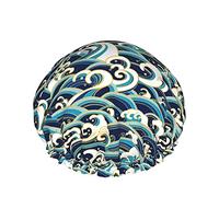 Vague de mer orientale traditionnelle avec mousse Splash réutilisable bain élastique bonnet de douche étanche pour femmes, casquettes pour filles Spa usage domestique, hôtel et salon de coiffure