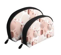 Vague d'or Rose, Trousse de Maquillage Coquille Femme Petit Porte-Monnaie Trousse de Toilette Trousse à cosmétiques 2 pièces