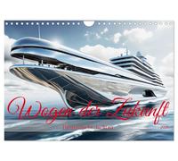 Vague du futur - Yachts futuristes, Version française (Calendrier mural 2026 DIN A4 portrait), Calendrier CALVENDO mensuel