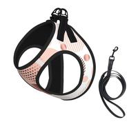Vague en Or Rose,Harnais pour Animaux de Compagnie, Harnais réfléchissant réglable pour Chien,S