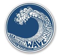 Vague Motif Surf Hawaii Bali Wave autocollant sticker adhesif logo numéro 9- - Taille : 17 cm