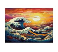 Vague Soleil Nuage Puzzle, 1000 Pcs Jeu D'intérieur Adulte | 70x50cm Carton, Exercice Mental, Finition Surface Lisse, Amateurs D'art, Réduction Du Stress