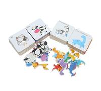 Vaguelly 1 Ensemble Cartes de Puzzle Animaux pour Jouets Éducatifs Puzzles Apprentissage Cognitif pour Développer Observation et Mémoire