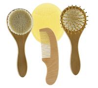 Vaguelly 1 Ensemble ensemble de pinceaux en laine hair brush Ensemble de brosses pour bébé démêlant berceau trousse vide peigne pour tout-petit brosse à cheveux pour tout-petits Hêtre