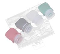 Vaguelly 1 ensemble Flacon de Voyage Silicone Réutilisable Set de Contenants Fuite pour Shampooing Lotion et Gel avec Sac Eva Transparent Poudré Vert Foncé Gris