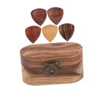 Vaguelly 1 Ensemble Médiators de Guitare Bois avec Boîte de Rangement Ensemble pour Musiciens Accessoires de Guitare Folk et Ukulélé