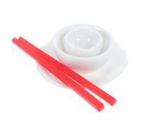 Vaguelly 1 Ensemble Mini Tasses Porcelaine pour Maison de Poupée Décoration de Cuisine Miniature avec Assiettes et Baguettes Accessoires de Thé Miniatures pour Créer Une Ambiance Réaliste