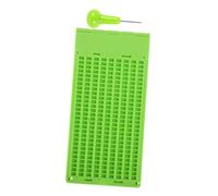 Vaguelly 1 Ensemble Tablette braille stylet d'écriture en braille stylo braille pour aveugles touche en braille tableau d'écriture en braille points de bosse pour les malvoyants pp Green
