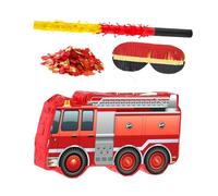 Vaguelly 1 Ensemble Tour de camion de pompiers pinata en papier Pinata de camion de pompiers ornements de camion de pompiers accessoires de fête de camion de pompiers rouge