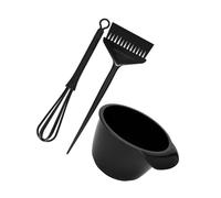 Vaguelly 1 Ensemble Trousse De Couleur De Cheveux Rond Pour Cheveux Colorant Brosses Brosse Et Bol Pour Des Cheveux Tige D'agitation Pp Black Réutilisable