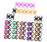 Vaguelly 1 Jeu Anneaux Araignée Halloween Plastique Mix Couleurs Accessoires Fête Halloween Décoration Invités Party 50 Pièces