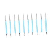 Vaguelly 1 Lot De 10 Stylos De Poterie Chauves-Souris Stylet Stylo De Gaufrage Système D'Éventail À Ongles Supports À Pointe Pochoir Pinceaux De Manucure Éponge À Ongles Kit