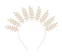 Vaguelly 1 Pièce Bandeau Doré Accessoires De Cheveux De Mariage En or Dentelle Bande De Cheveux D'or Bande De Cheveux De Feuille De Déesse Mariées Fille Golden Métal